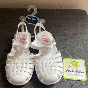 First Steps White Sandals Size 8
